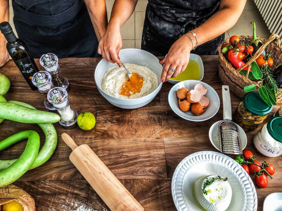 In the kitchen with a family of olive oil producers